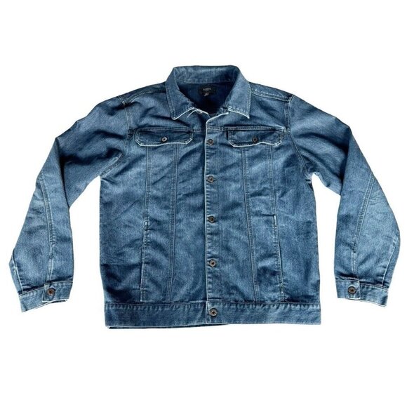 AMBIG Men's Sz XL Blue Denim Jean Jacket Button Down the Front - Picture 8 of 8